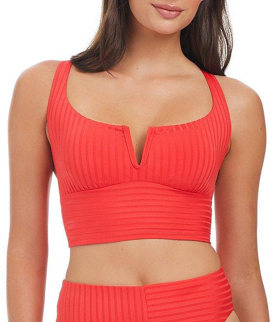 Sanctuary Refresh Rib Texture Solid High Waist High Leg Swim Bottom Product Image