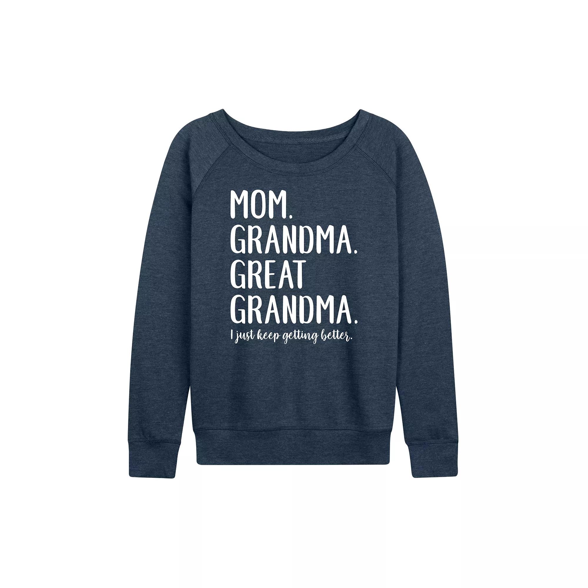 Women's Mom Grandma Great Grandma French Terry Long Sleeve Tee,  Product Image