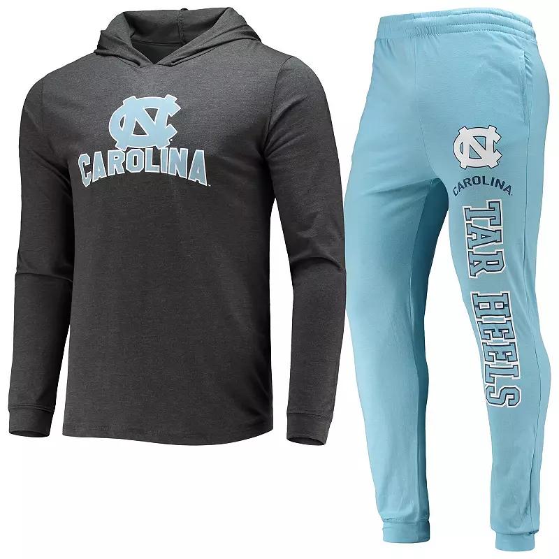 Men's Concepts Sport Carolina Blue/Charcoal North Carolina Tar Heels Meter Long Sleeve Hoodie T-Shirt & Jogger Pants Set, Size: Large, Light Product Image