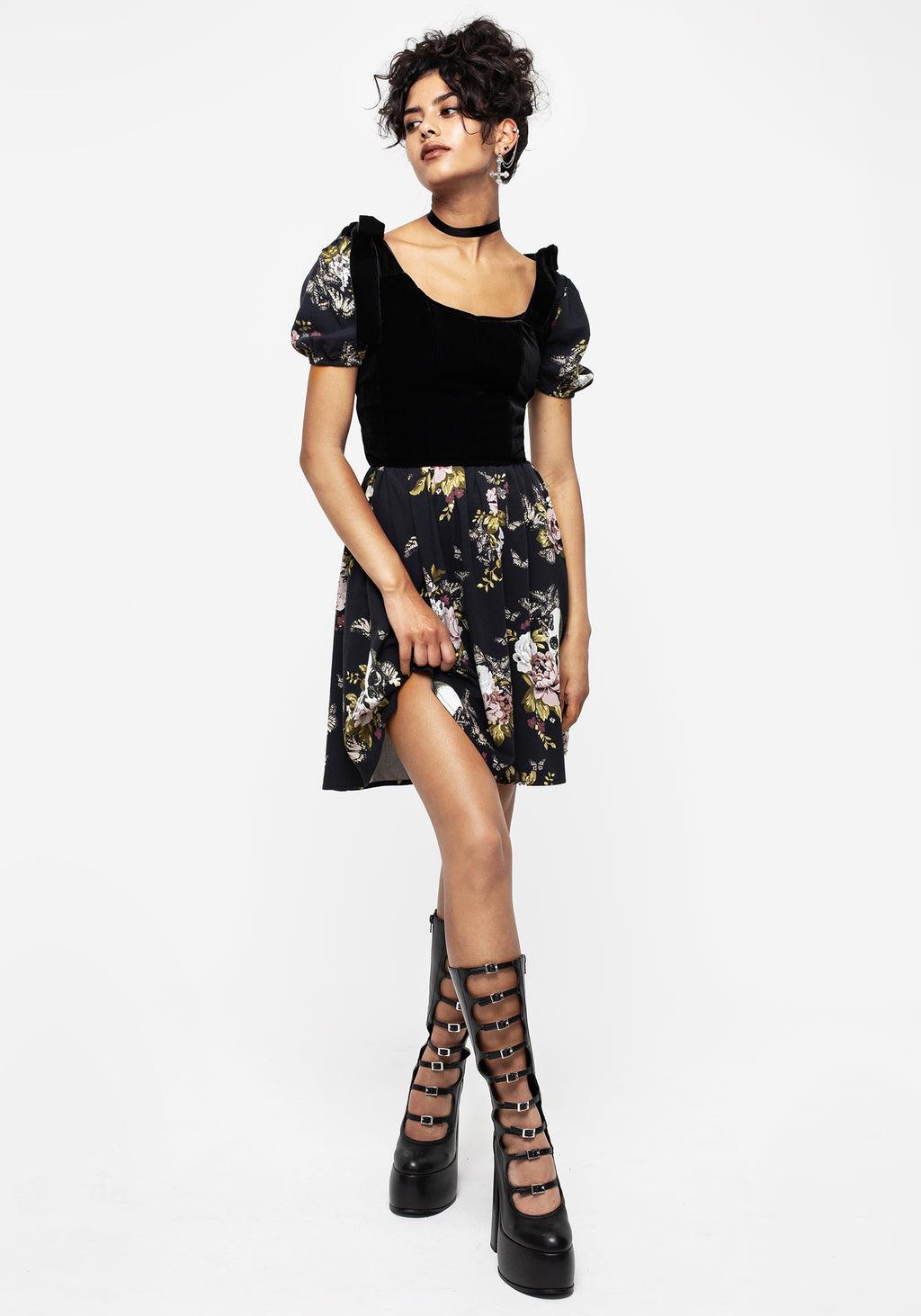 Revival Floral Puff Sleeve Shirred Mini Dress Product Image