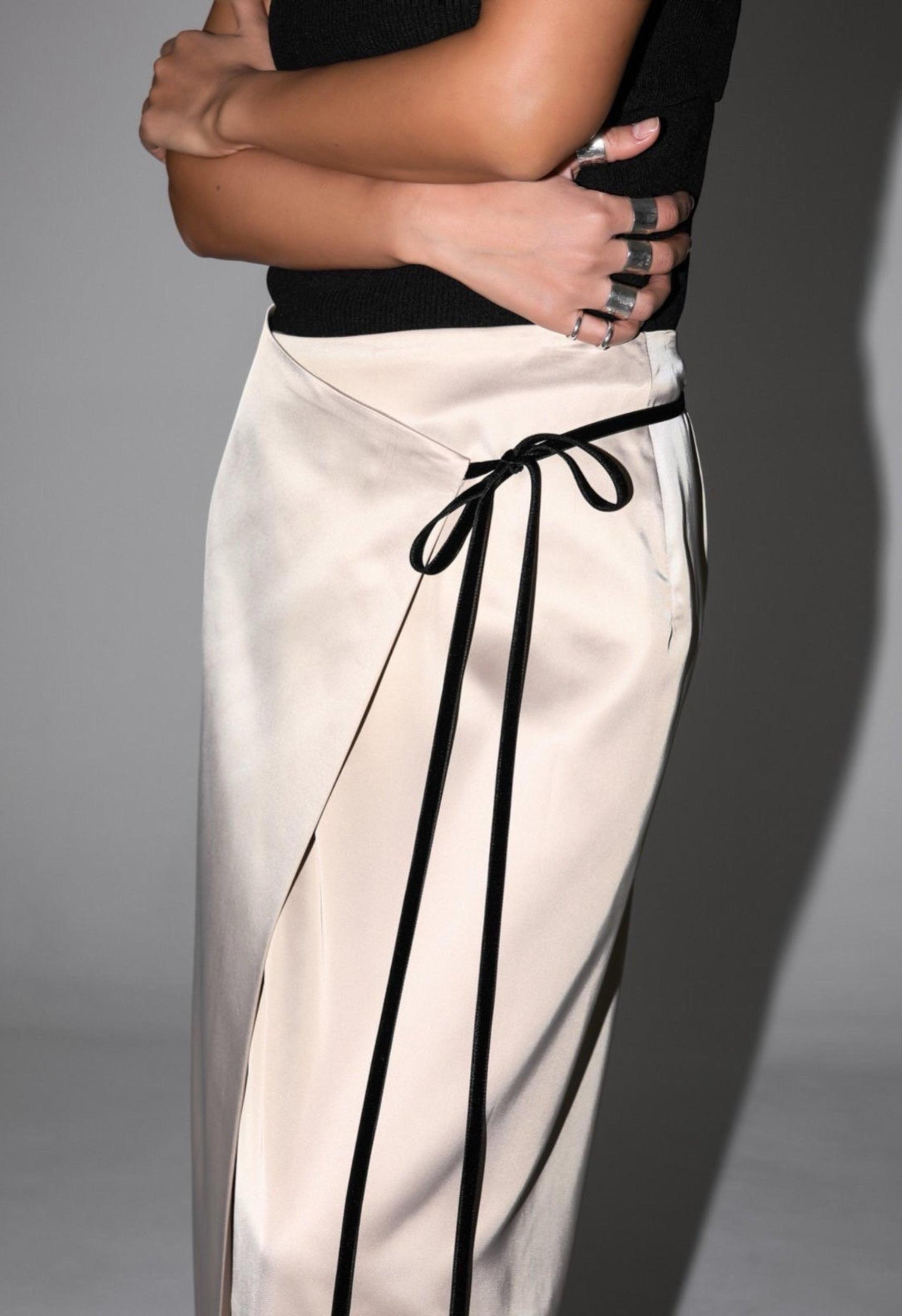 Satin Wrap Skirt Product Image