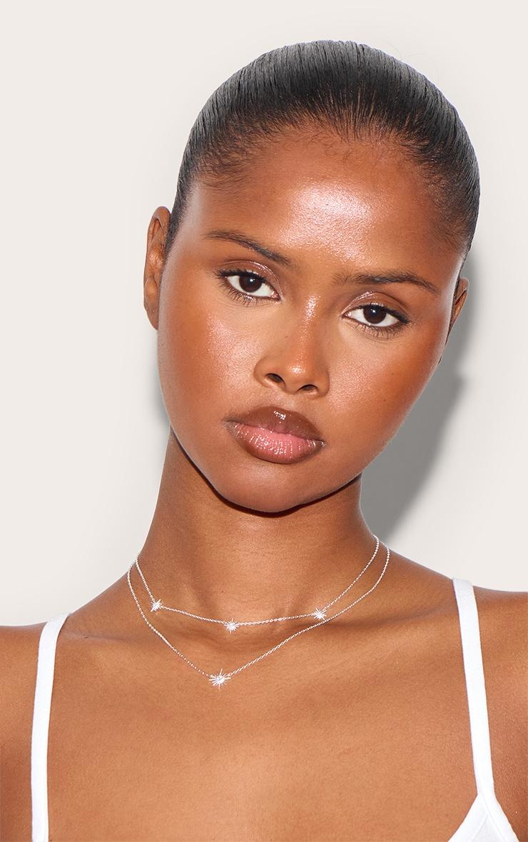 Real Silver Plated Star Diamante Necklace Product Image