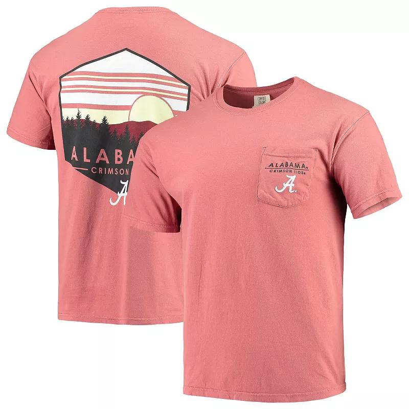 Men's Crimson Alabama Crimson Tide Landscape Shield Comfort Colors Pocket T-Shirt, Size: 2XL, Red Product Image