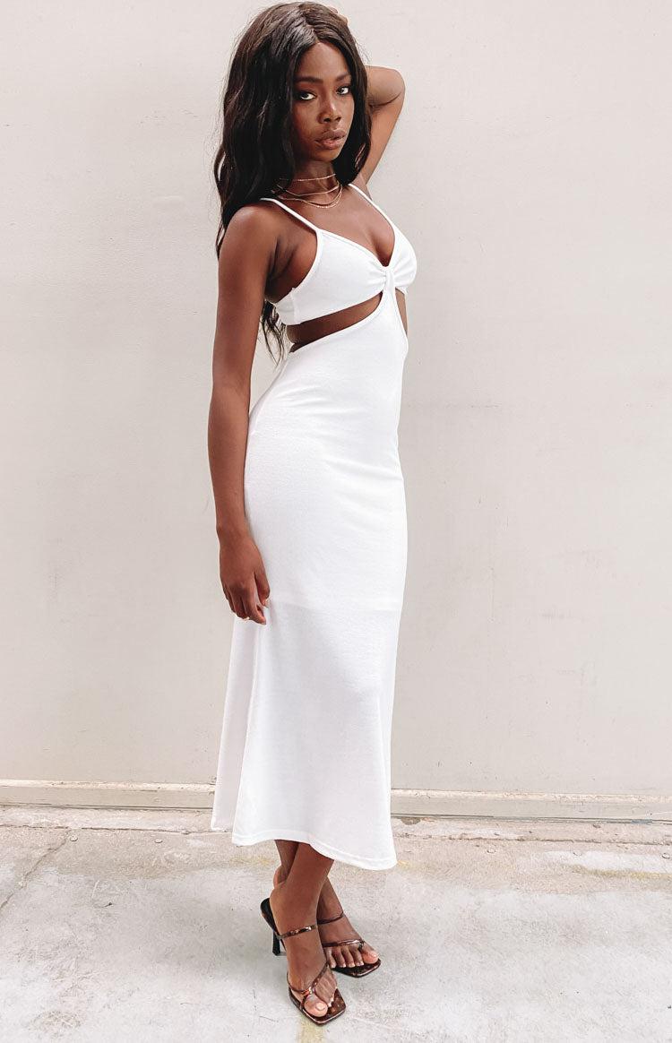Catalina Cut Out Midi Dress White Product Image