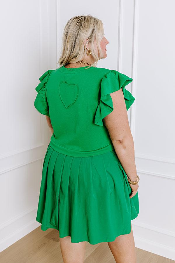 Country Club Meet Up Mini Dress in Green Curves Product Image