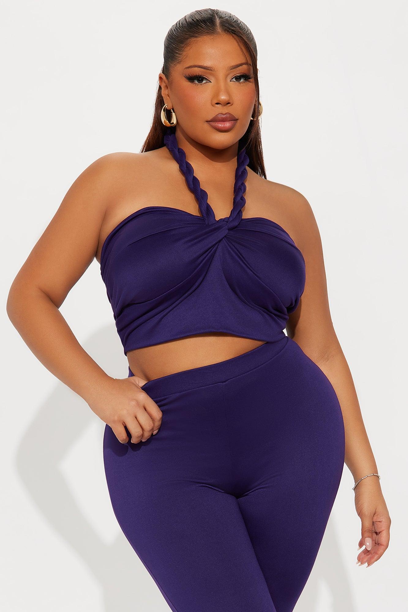 Heatwave Hottie Halter Capri Set - Plum Female Product Image