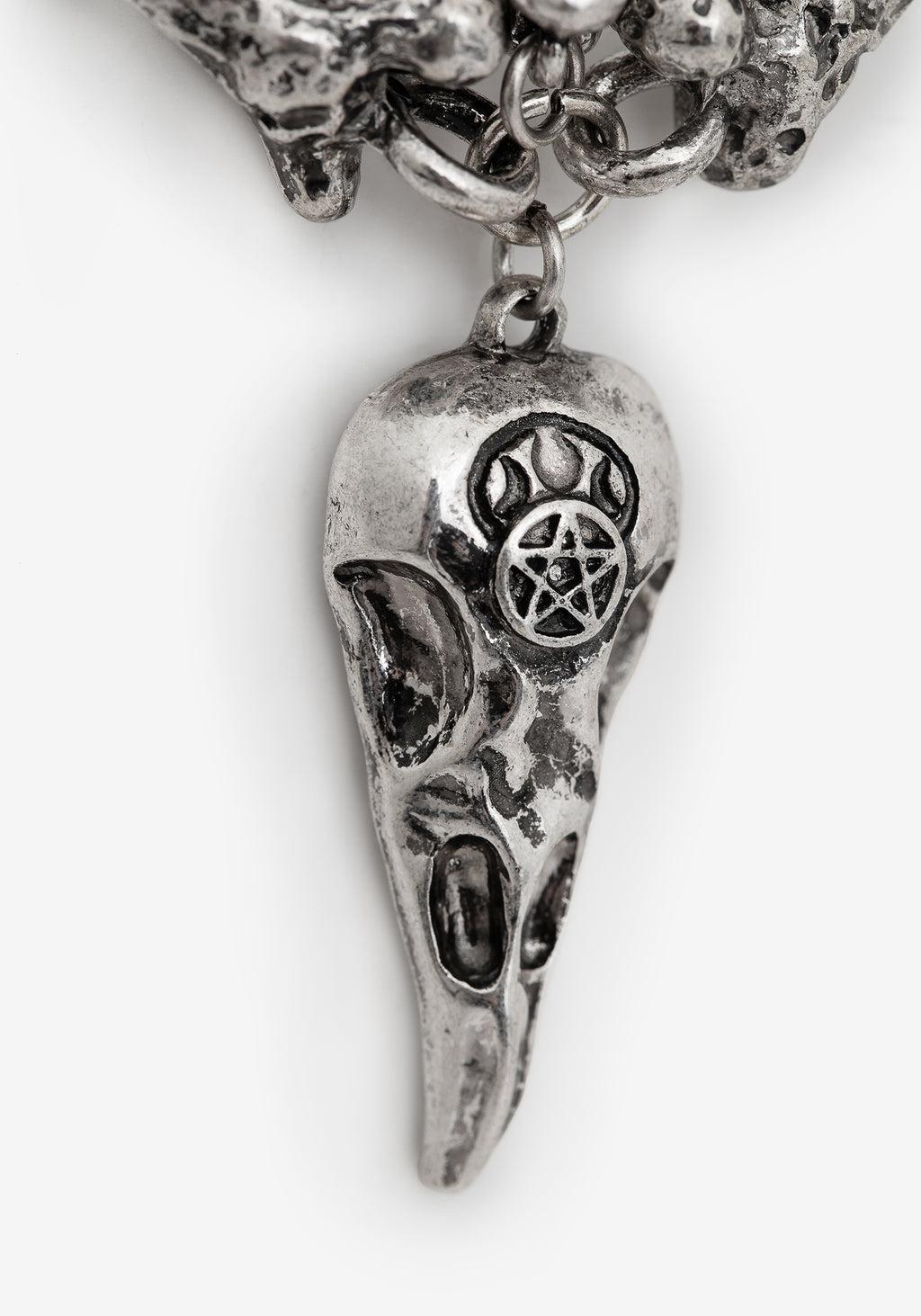 Osteomancy Raven Skull Choker Necklace Product Image