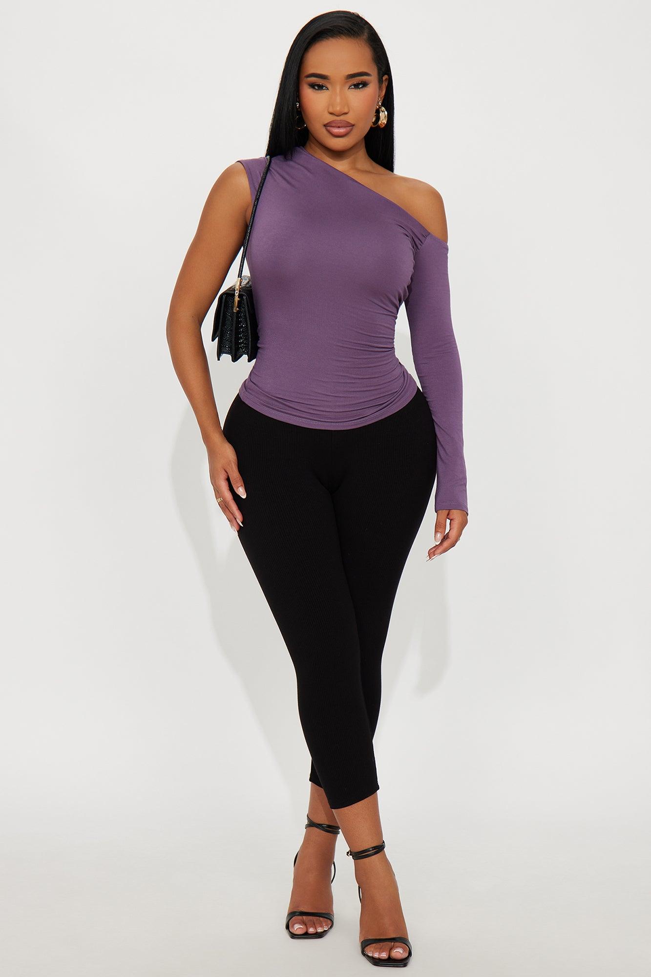 Ashling Ruched Off Shoulder Top - Purple Female Product Image