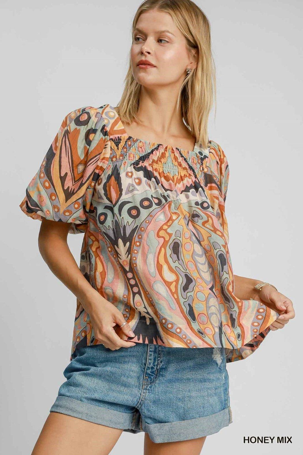 Abstract Printed Top Product Image