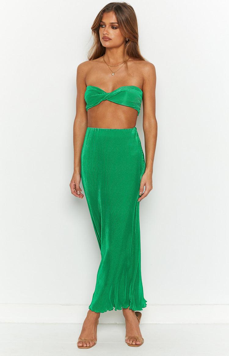 Elena Green Crop Top Product Image