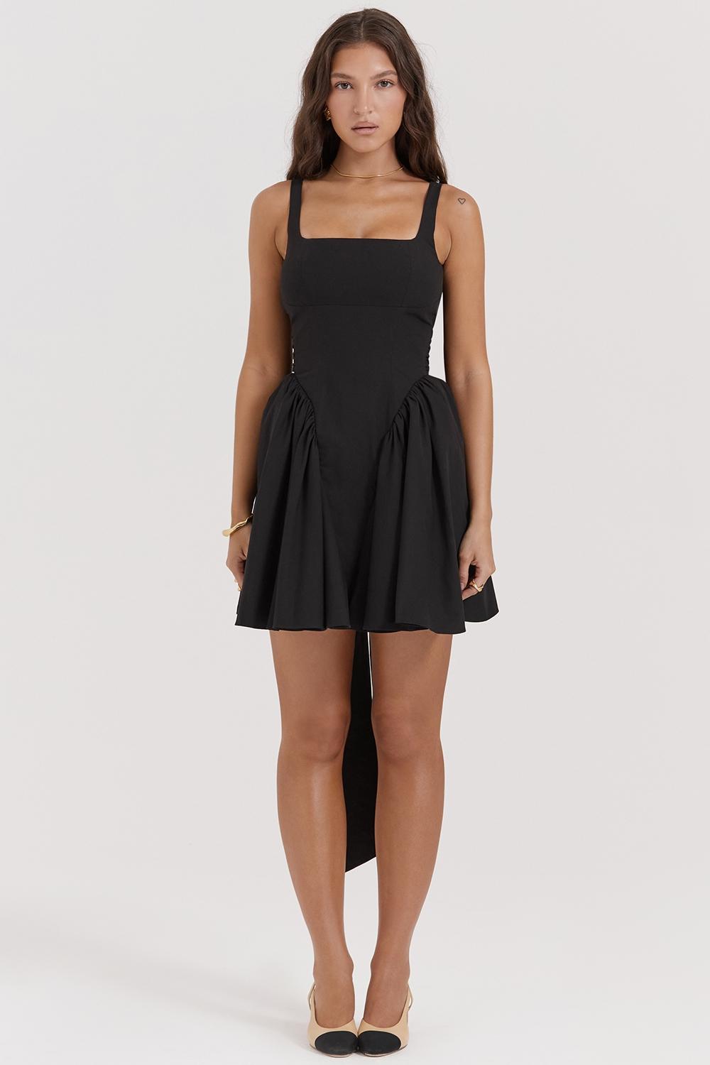 Florianne  black bow mini dress - sale Product Image