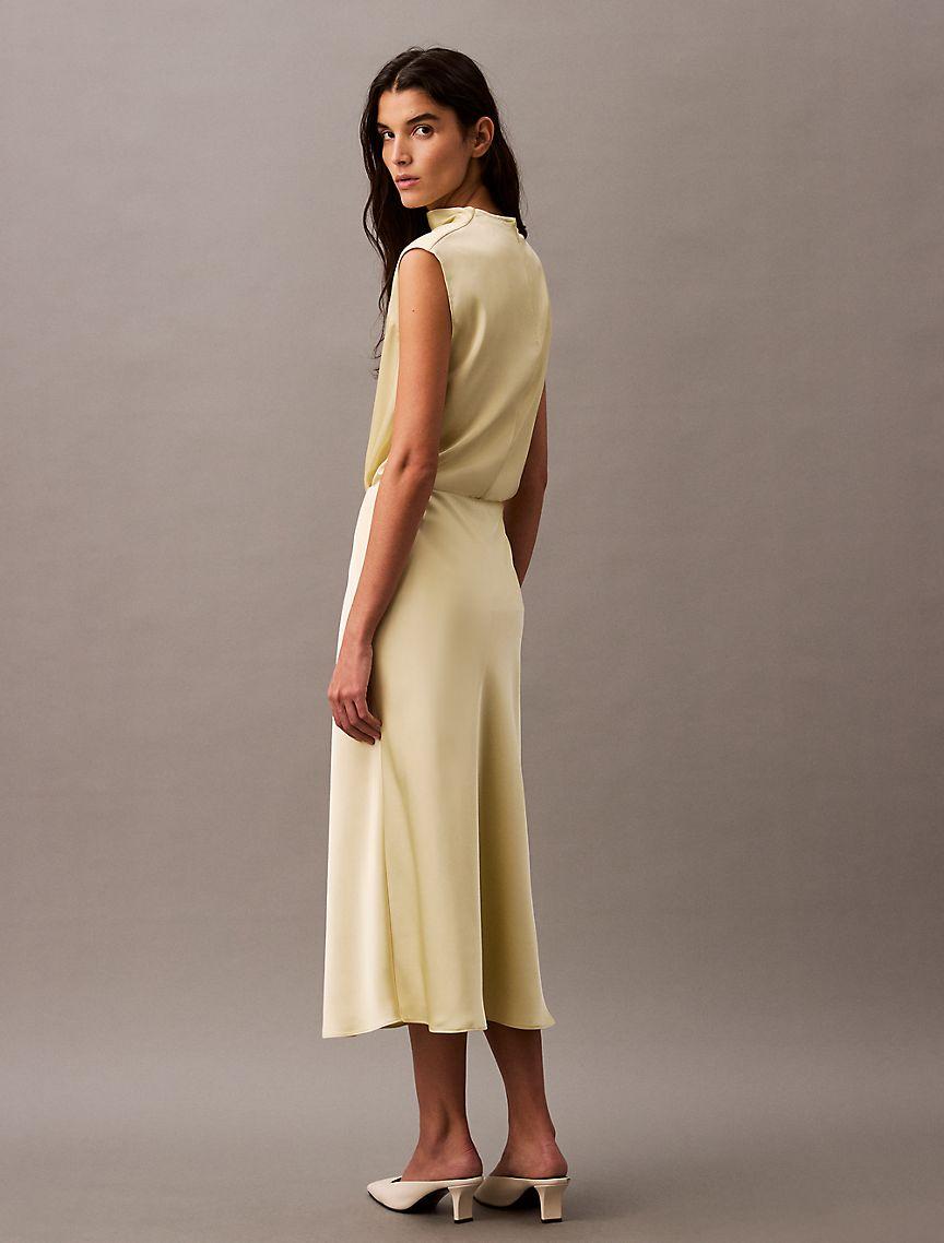 Matte Satin Midi Skirt Product Image