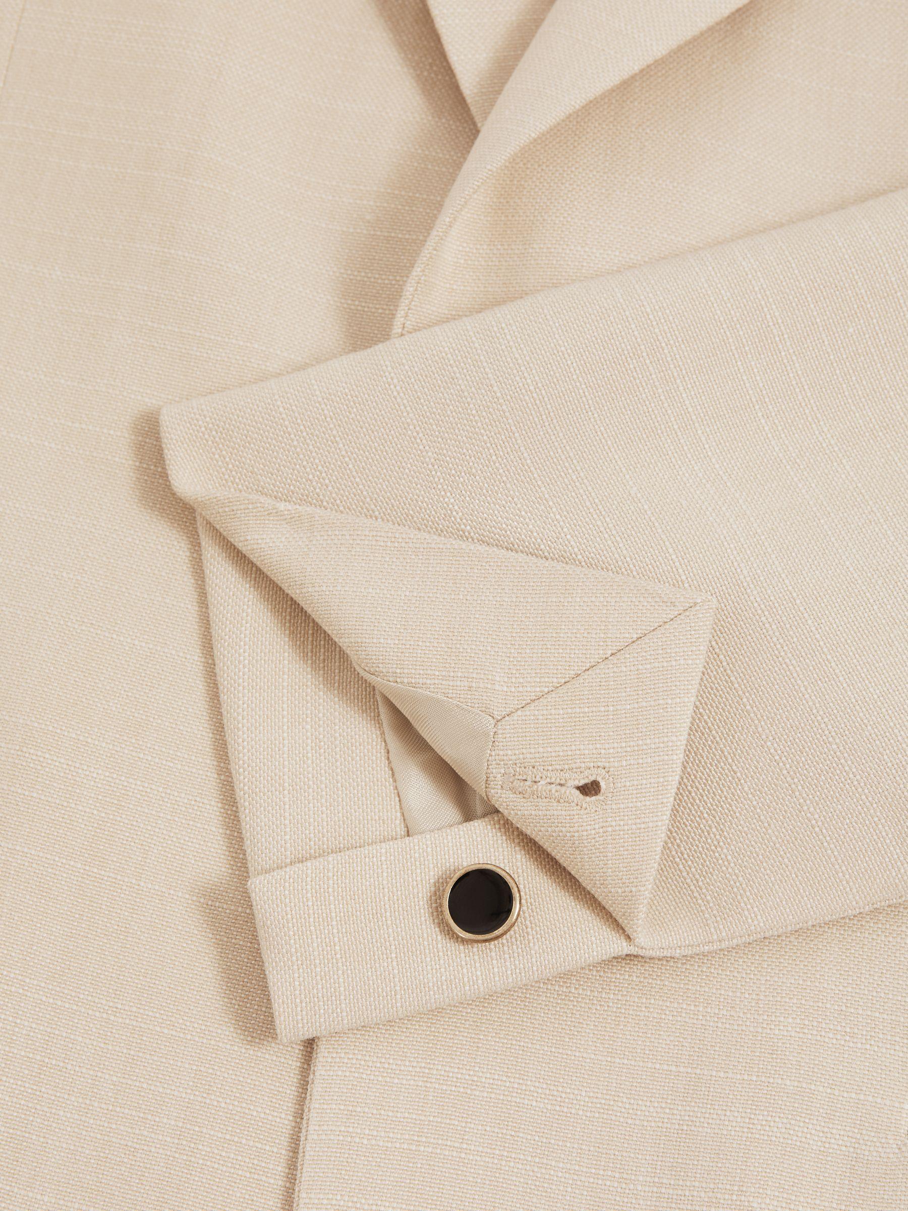 Slim Fit Textured Single Breasted Blazer in Ivory Product Image