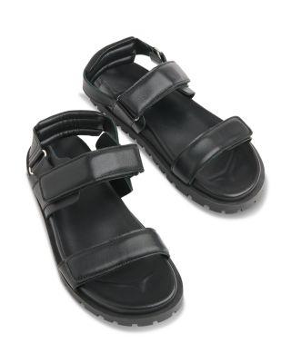 Women's Ria Black Sporty Velcro Sandals    Product Image