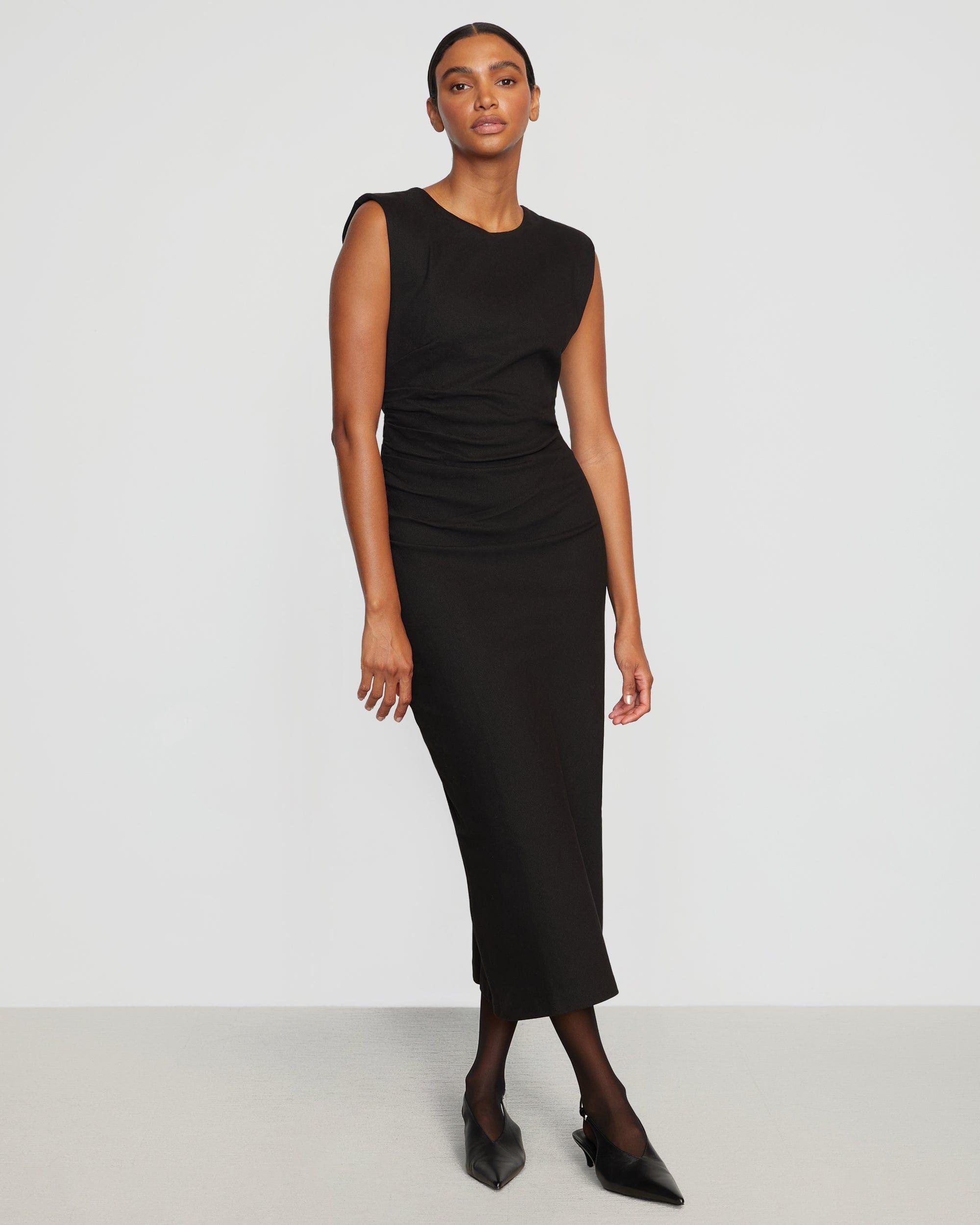 Iman Split-Hem Cotton Twill Dress Product Image