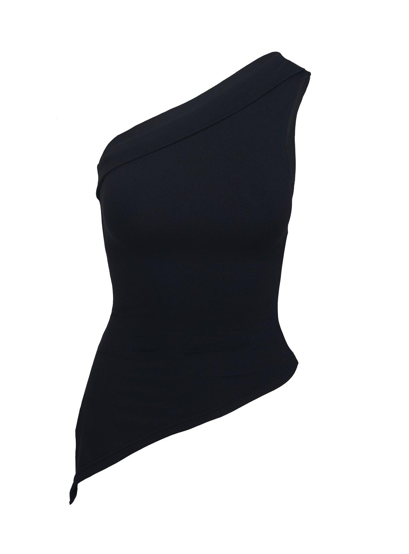 Lunah One Shoulder Top Black Product Image