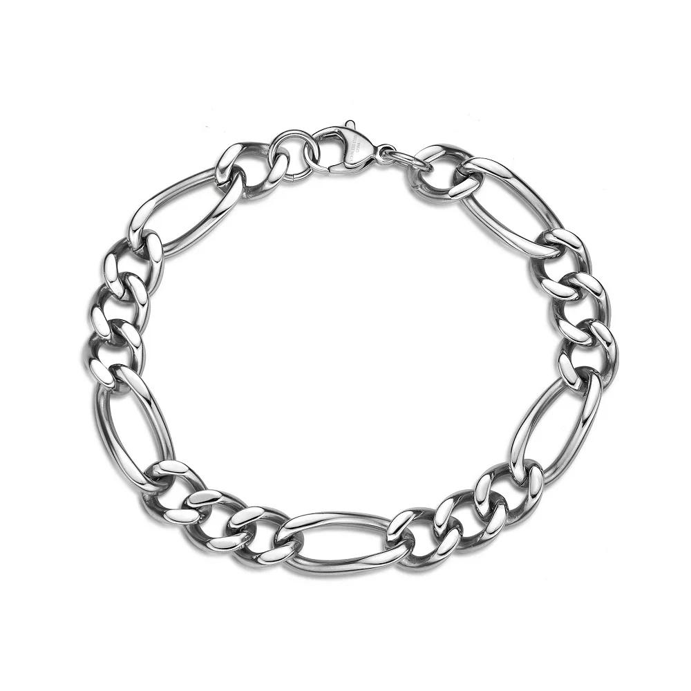 Men's LYNX Stainless Steel Figaro Chain Bracelet, Size: 9" Product Image