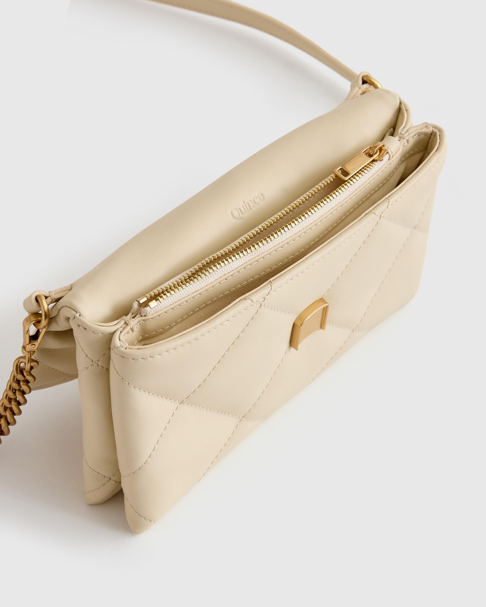 Quince | Women's Italian Leather Diamond Quilted Wallet Crossbody Product Image