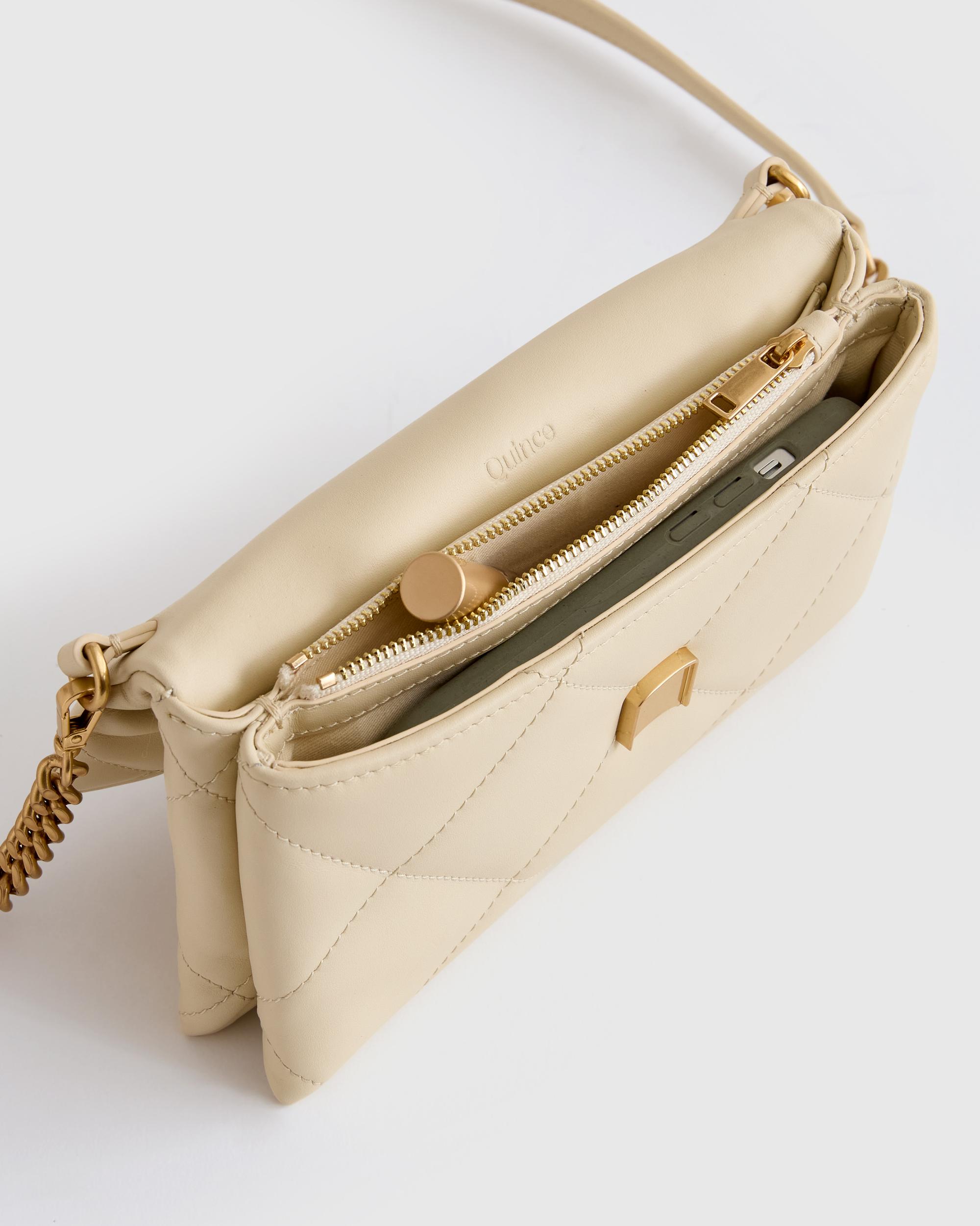 Quince | Women's Italian Leather Diamond Quilted Wallet Crossbody Product Image