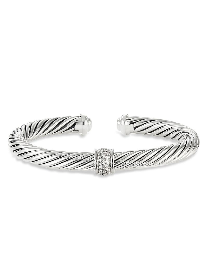 Womens Cable Classics Bracelet with Pav Diamond Station Product Image