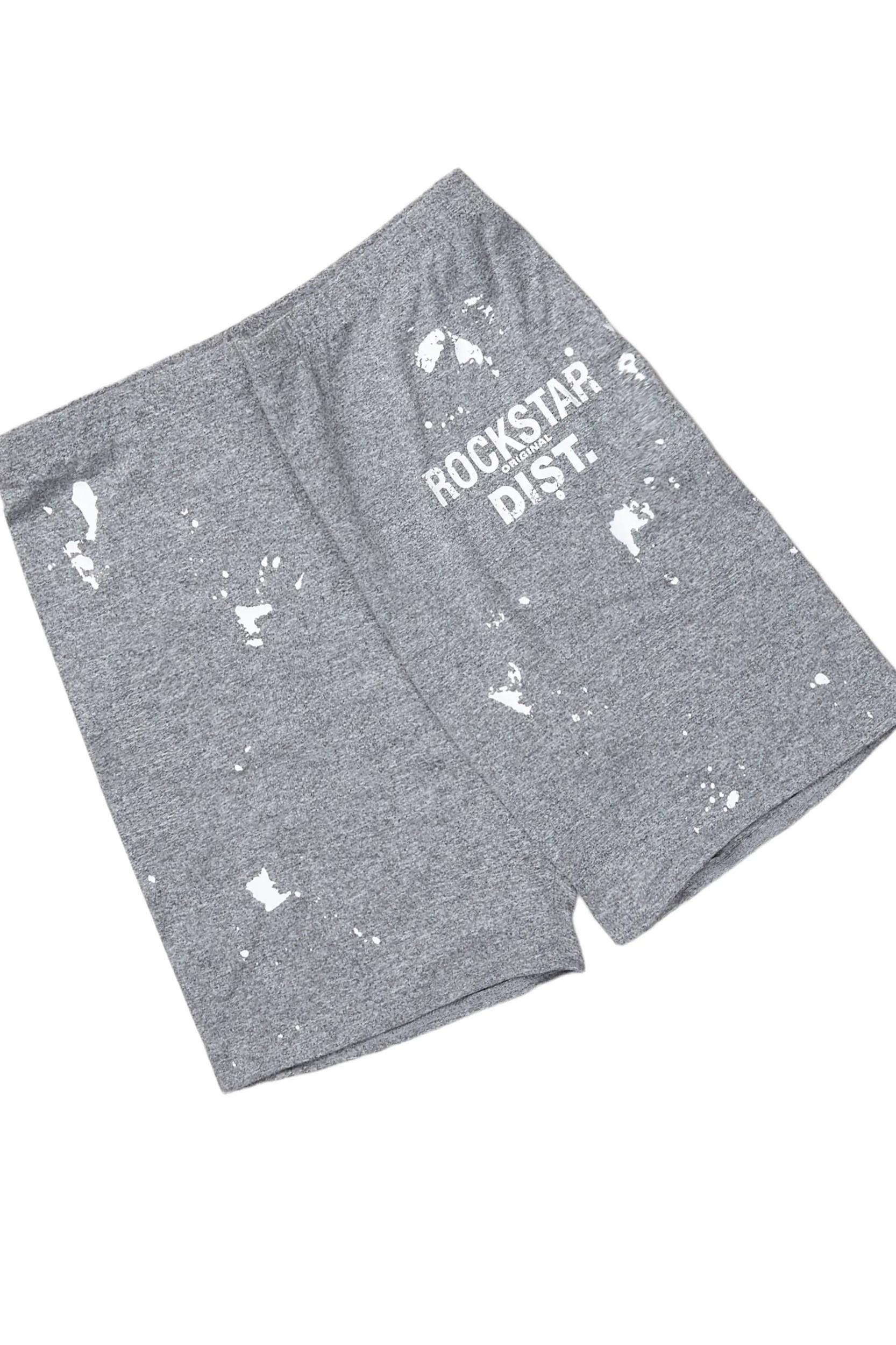 Living For It Heather Grey Bike Short Set Female Product Image
