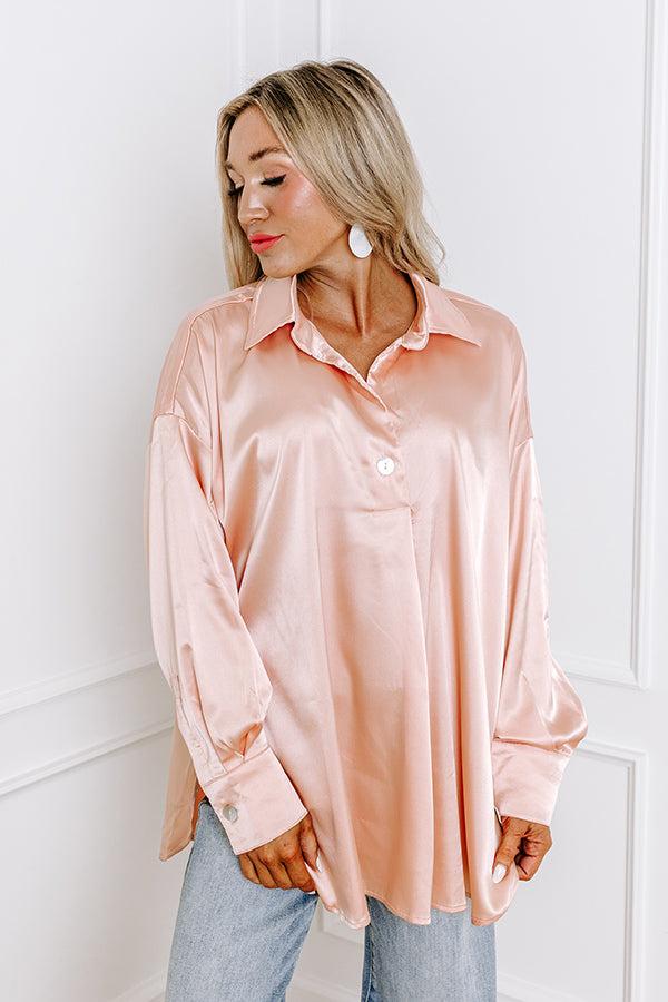 Siren Song Satin Shift Top In Peach Product Image