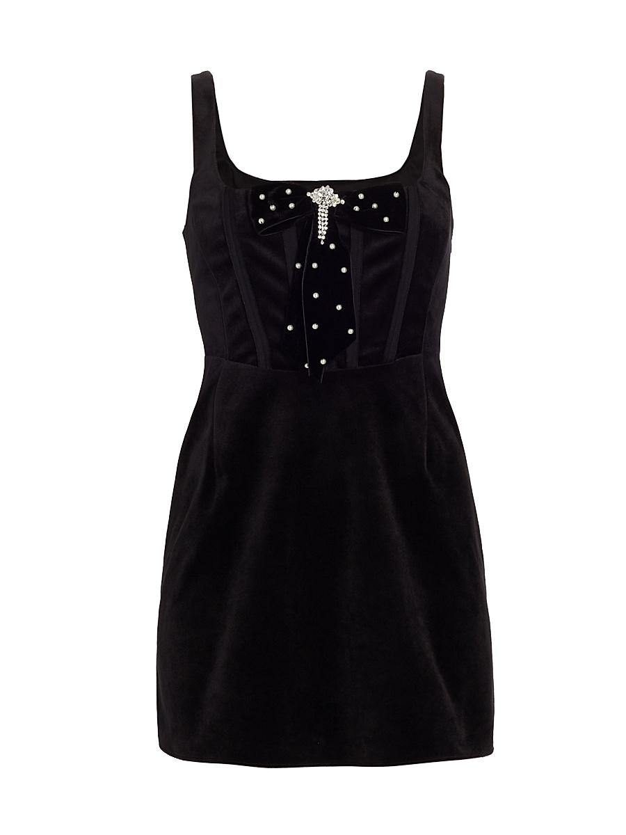 Womens Collins Embellished Velvet Corset Minidress Product Image