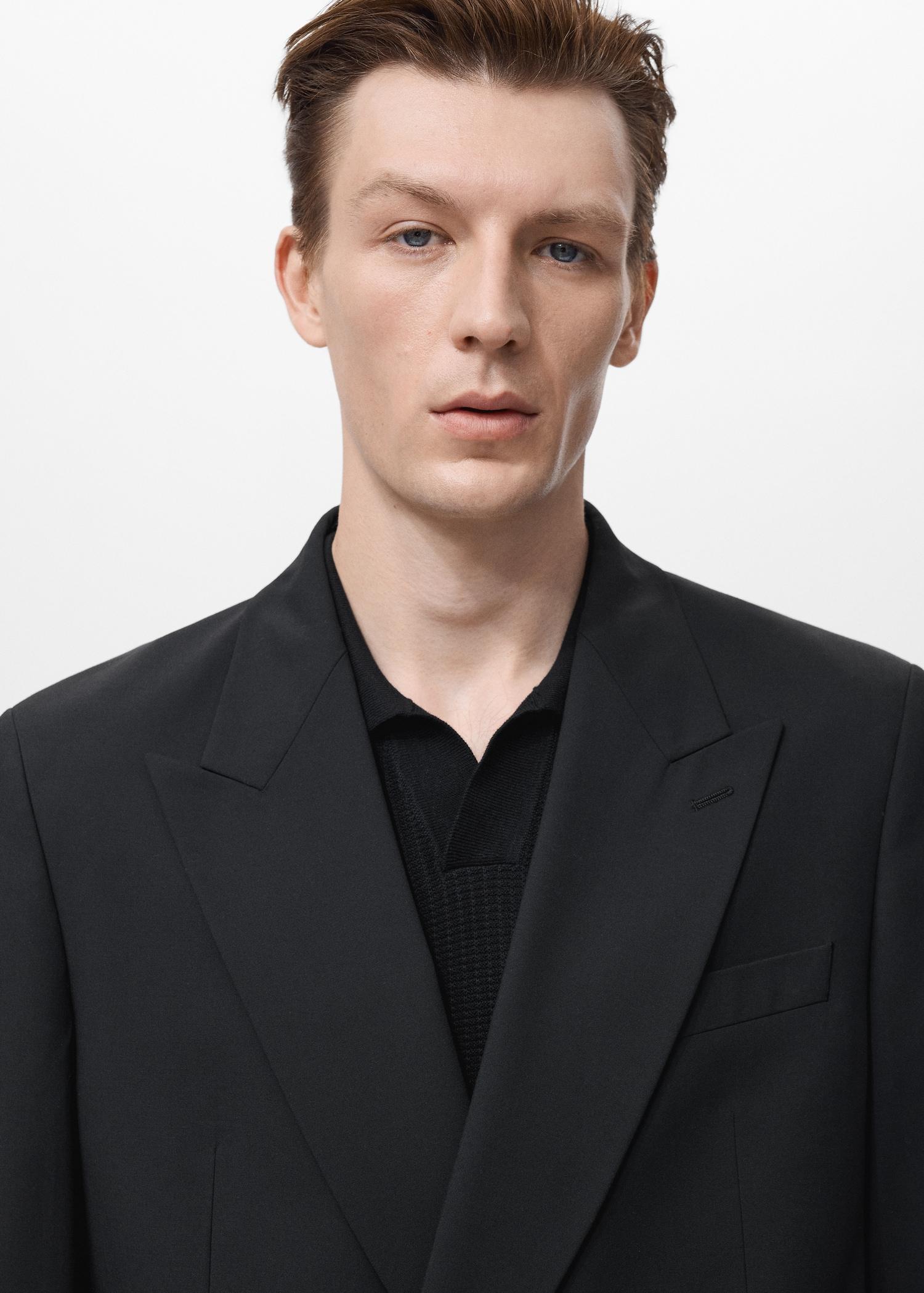 Boston regular-fit double-breasted suit blazer - Men | MANGO USA Product Image