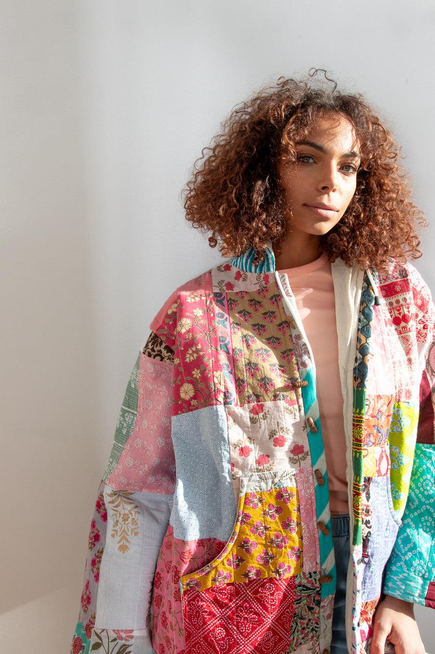 Hooded Patchwork Jacket Product Image