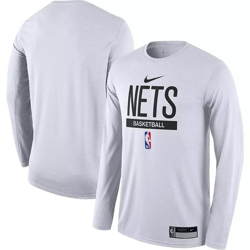 Men's Nike White Brooklyn Nets 2022/23 Legend On-Court Practice Performance Long Sleeve T-Shirt,  Product Image