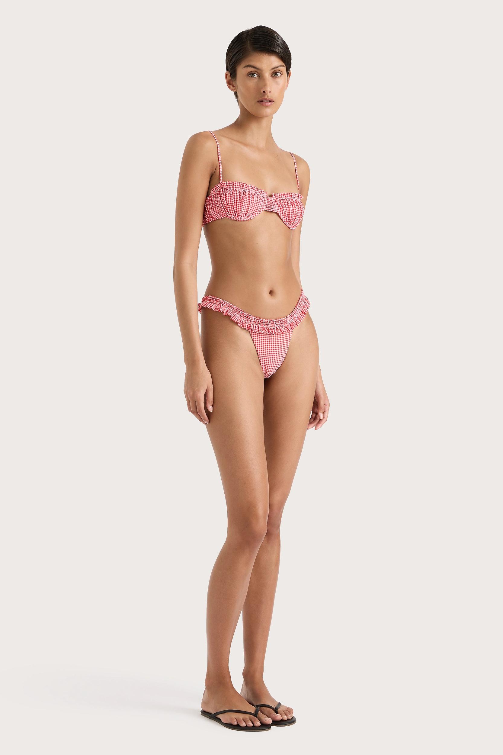 Esterel Bikini Bottom Gingham Red - Final Sale Product Image