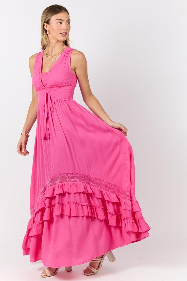 Lucky To Have You Pink Sleeveless Maxi Dress SALE Product Image