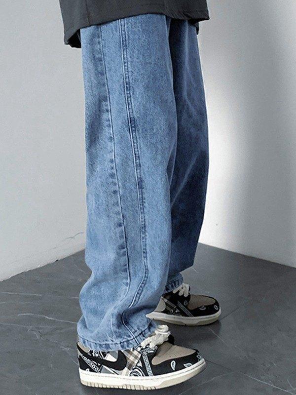 Men's Vintage Washed Loose Jeans Product Image