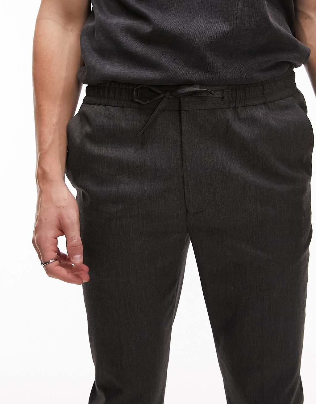 Topman skinny smart pants with elasticated waistband Product Image