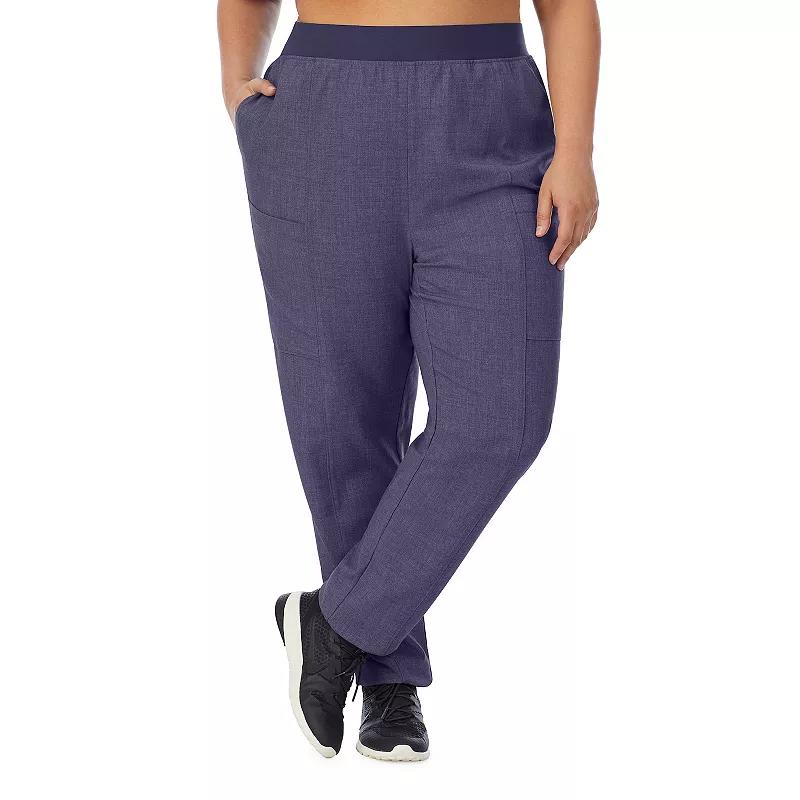 Plus Size Cuddl Duds® Scrubs 4-Pocket Slim Pants, Women's, Size: 2XL, Grey Heather Gray Product Image