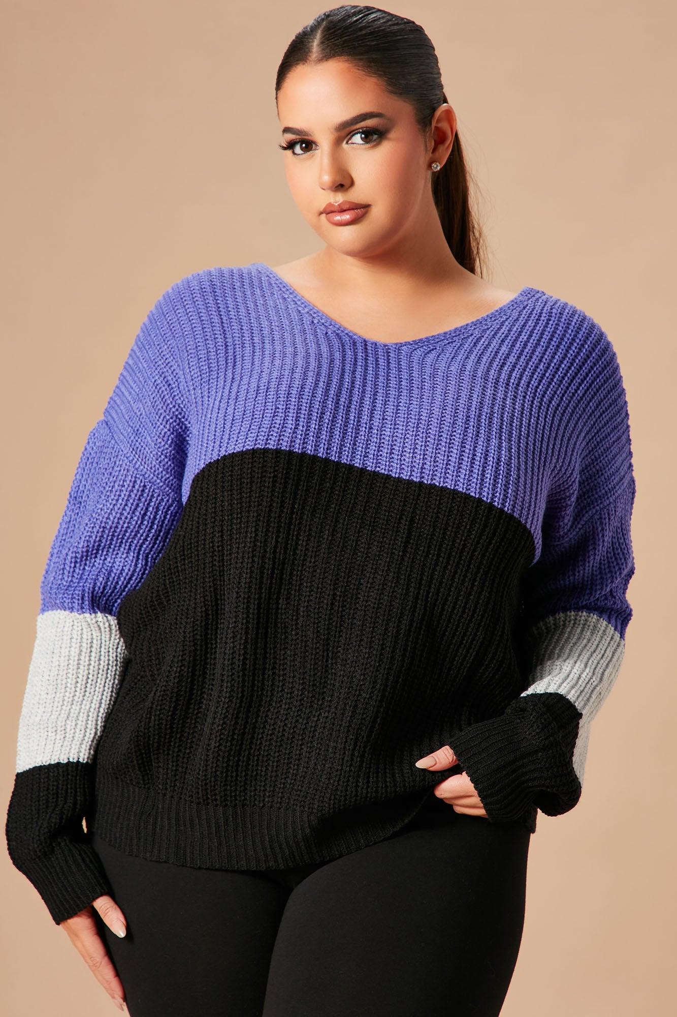 Just A Little Twisted Sweater - Blue/combo Product Image