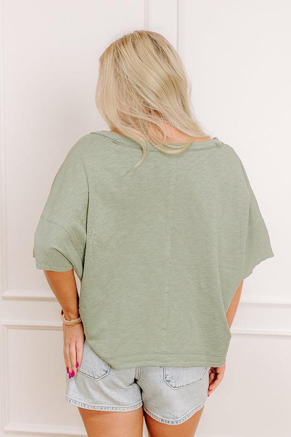 Keeping It Casual Heathered Tee in Sage Product Image