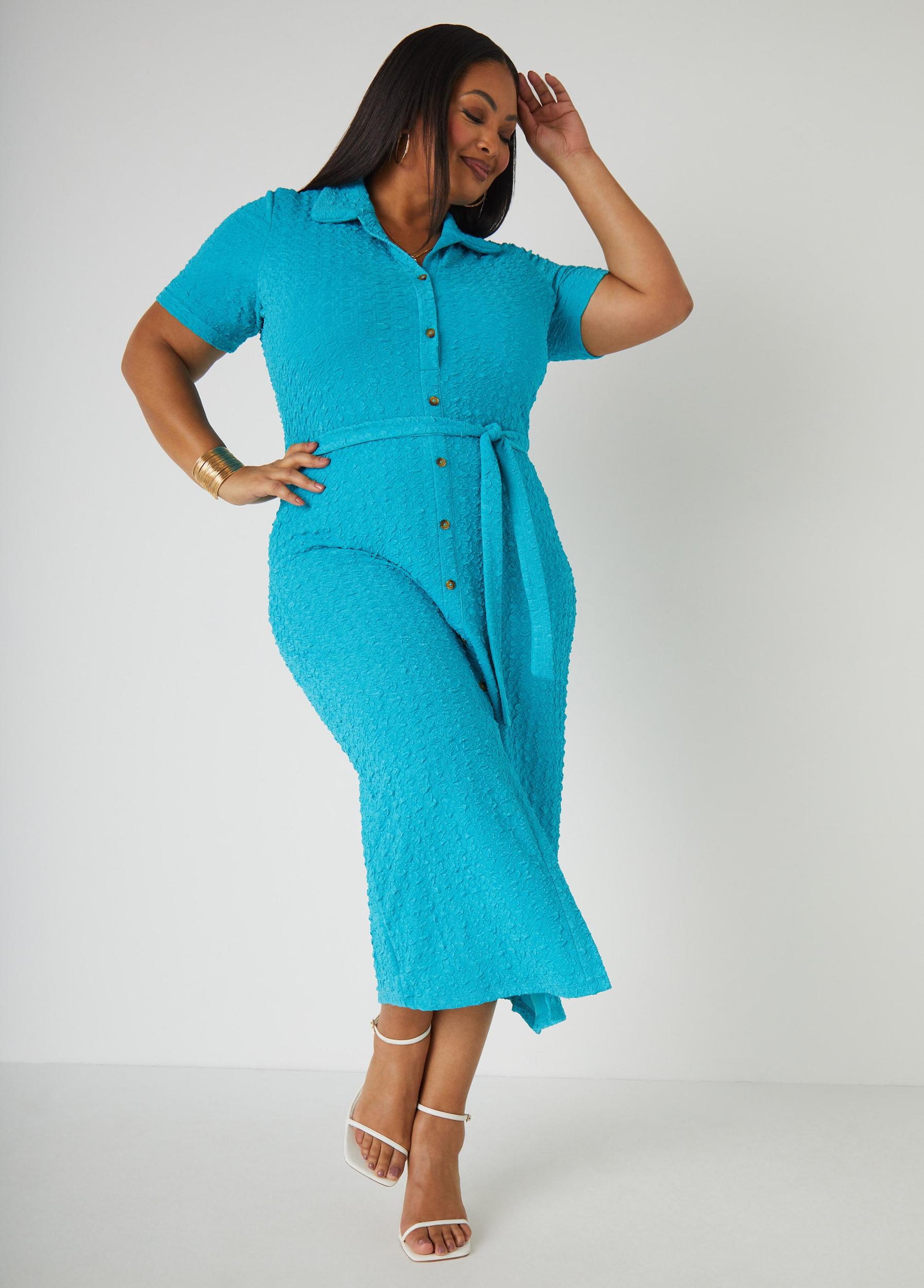 Textured Knit Midaxi Shirtdress Product Image