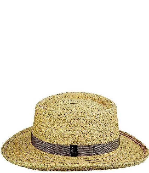 Dorfman Milano Scala Gambler Braided Raffia Straw 3 1/4#double; Brim Hat Product Image