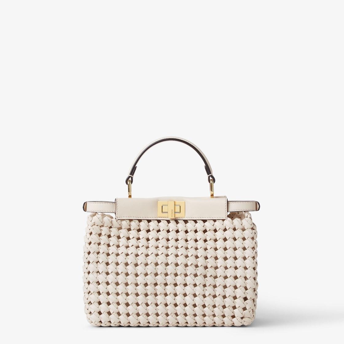 Peekaboo MiniCamellia interlaced leather bag Product Image