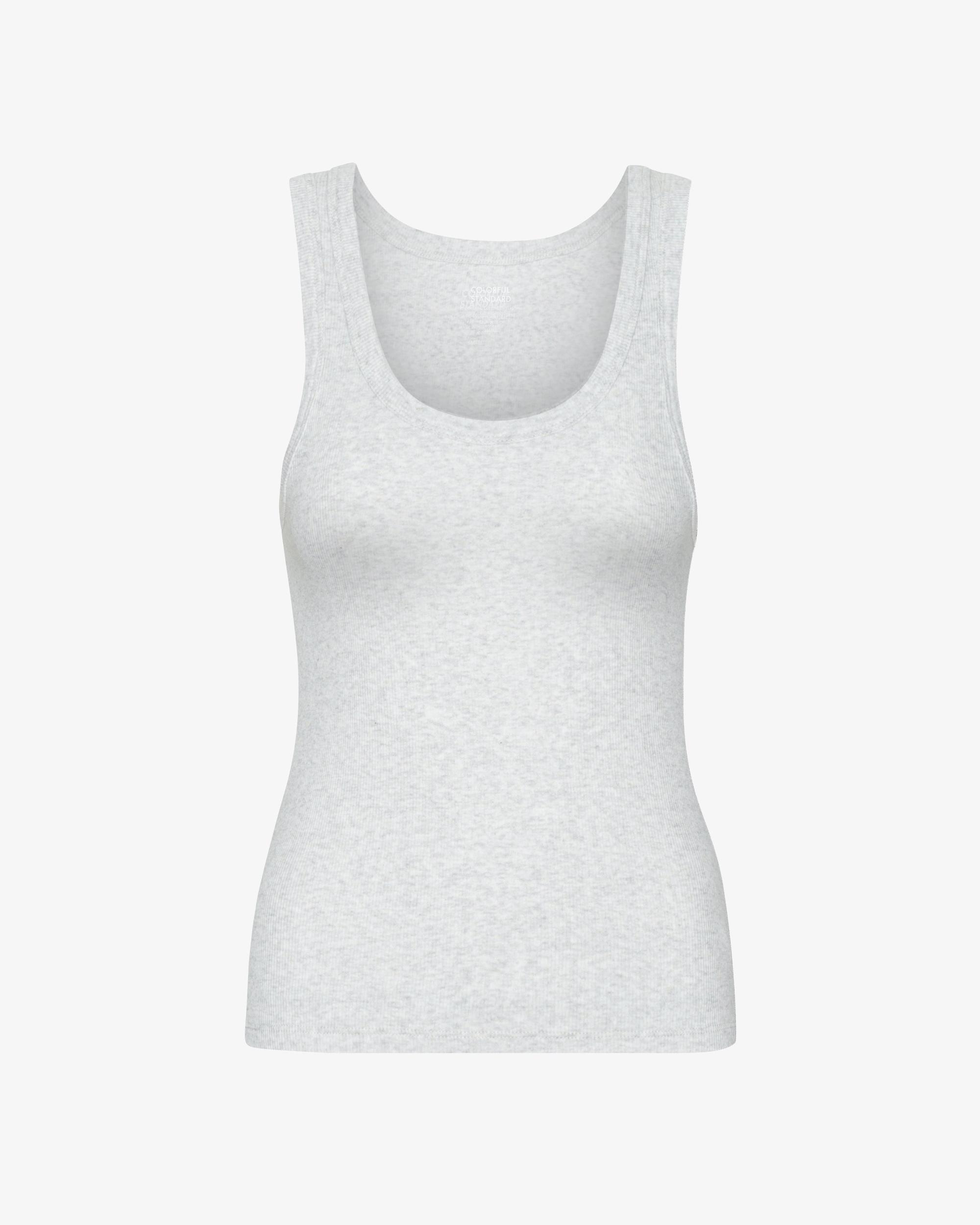 Women Organic Rib Tank Top - Snow Melange Product Image