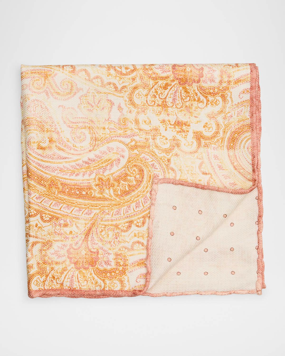 Mens Silk Paisley Pocket Square Product Image