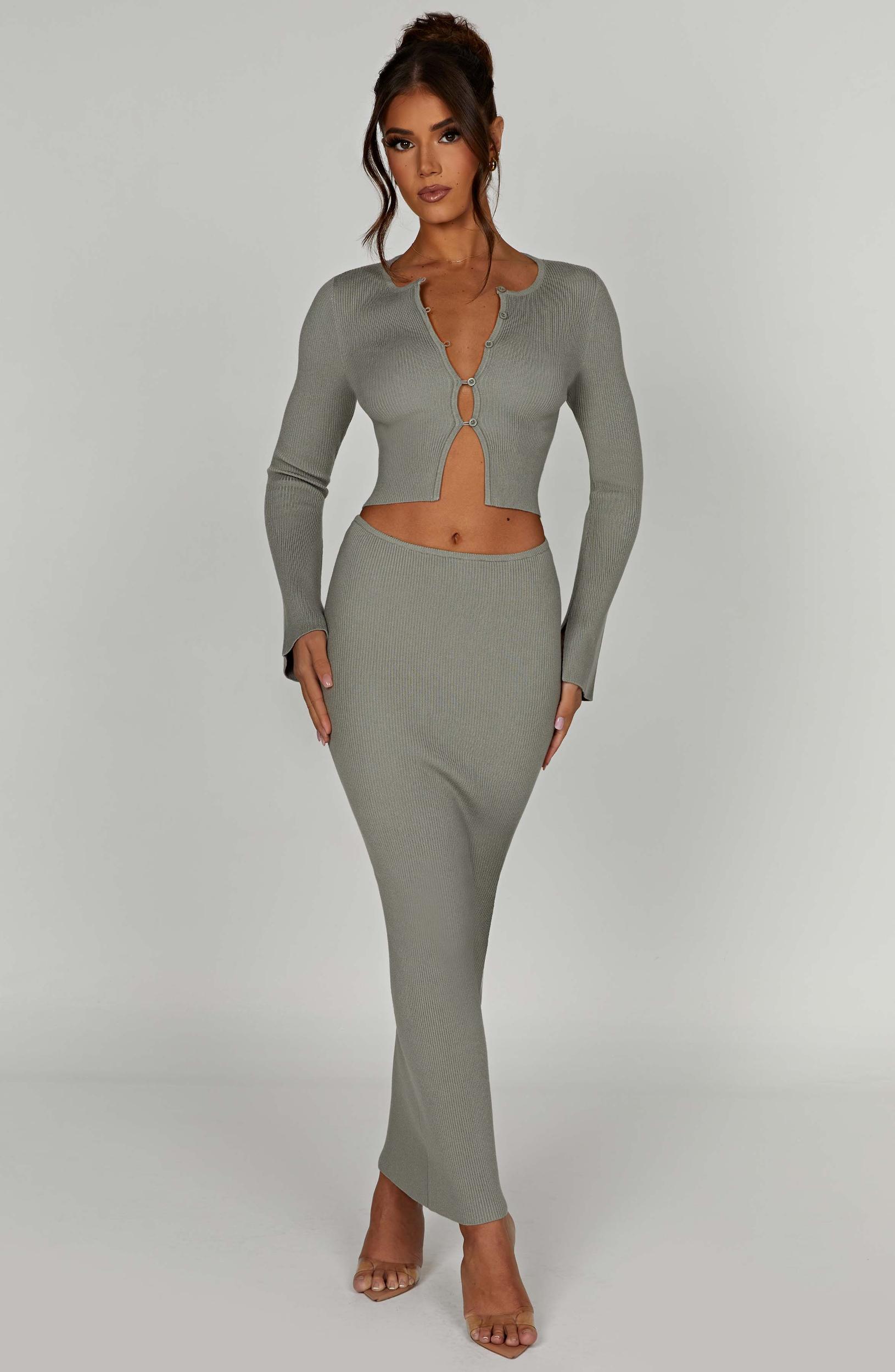 Elia Maxi Skirt - Khaki Product Image
