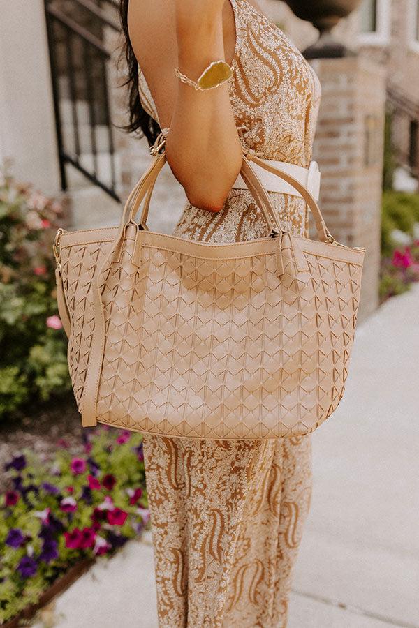 Next One Up Faux Leather Tote In Iced Mocha Product Image