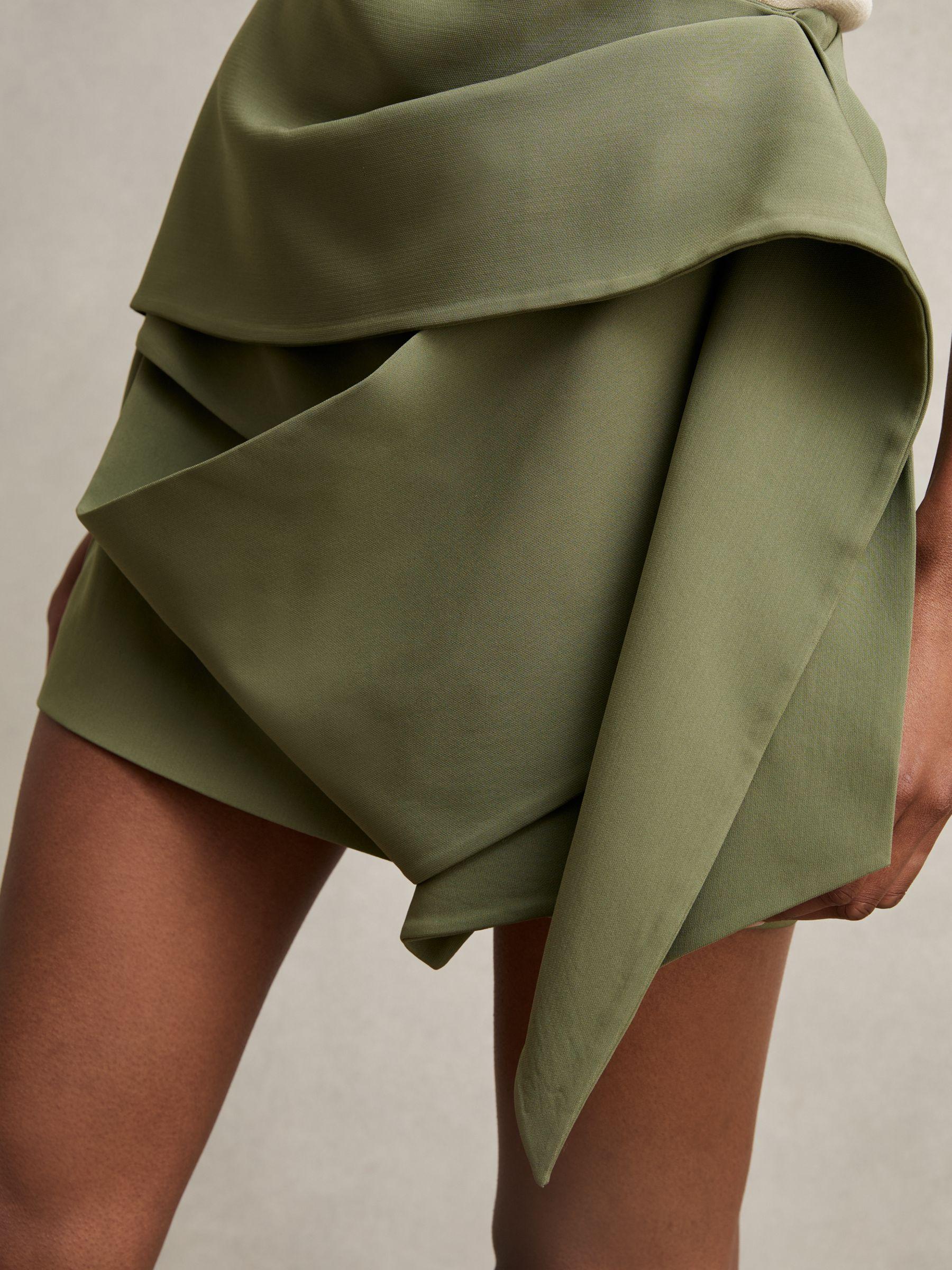 Sculptural Mini Skirt in Green Product Image