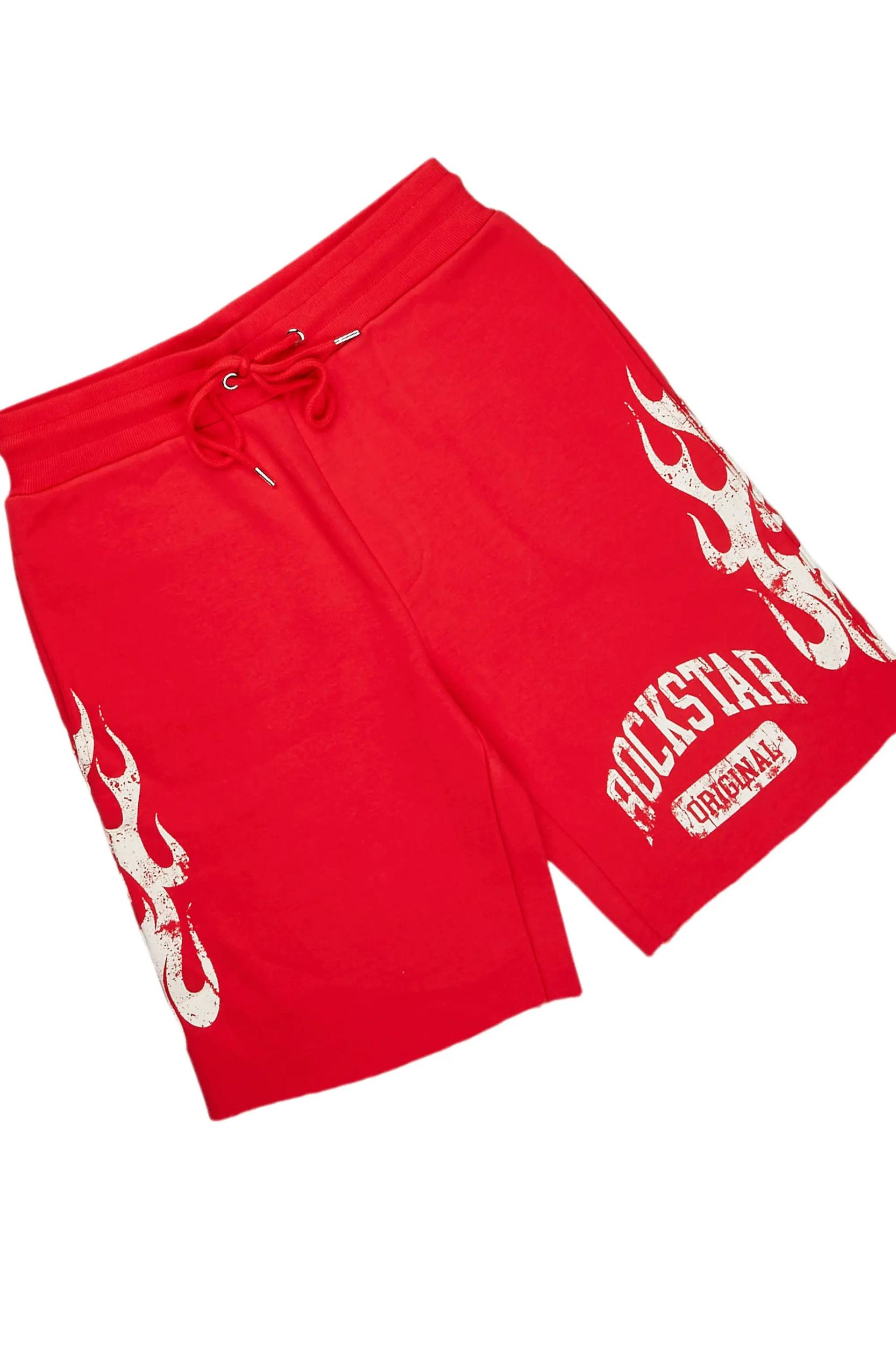 Members Red T-Shirt/Short Set Male Product Image
