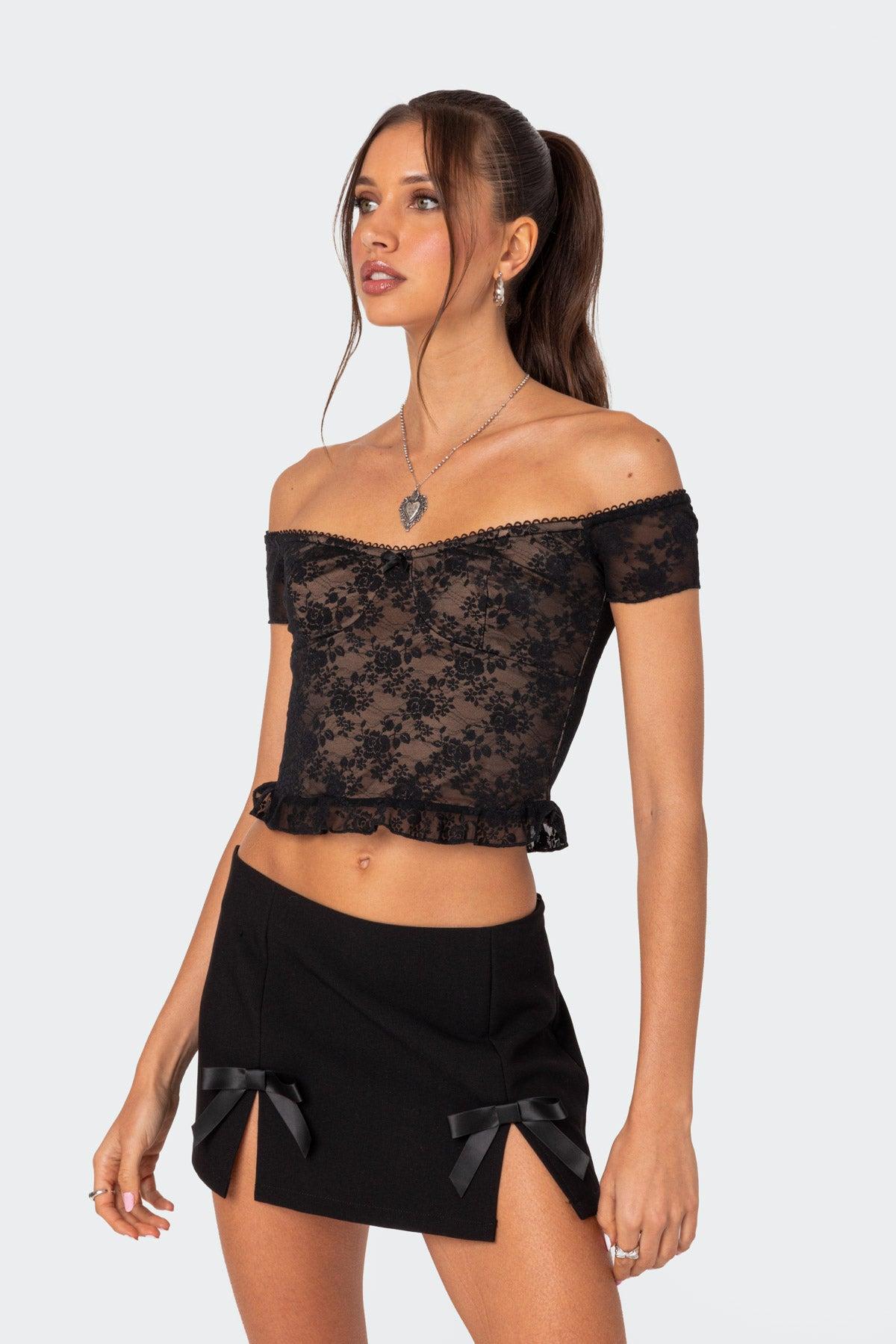 Addie Off Shoulder Lace Top Product Image