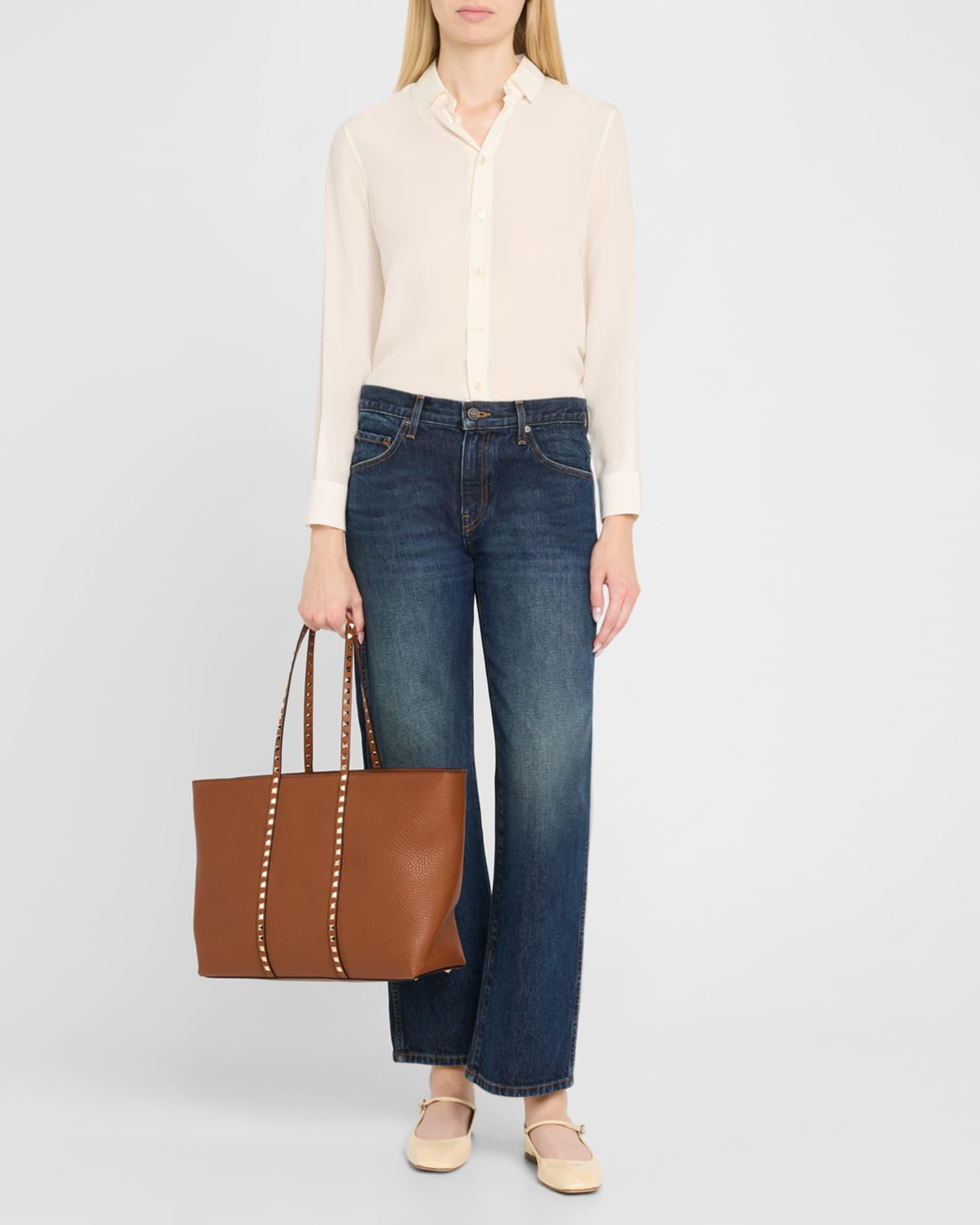 Rockstud Medium Leather Tote Bag Product Image