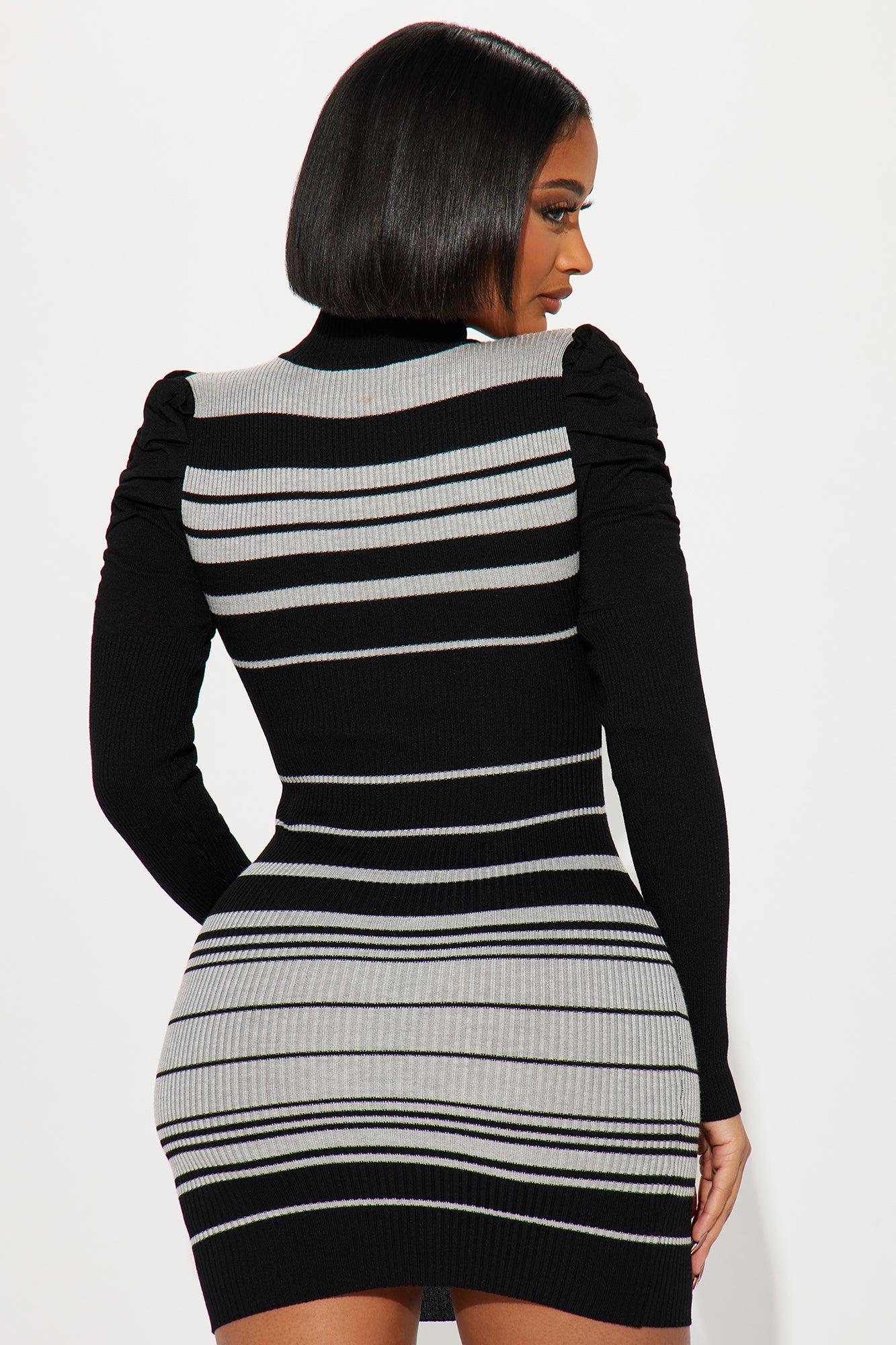 Adelynn Sweater Midi Dress - Grey/combo Female Product Image