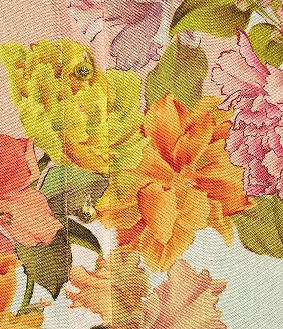Antonio Melani Flynn Floral Print Coordinating Linen Blend Collar Neck Long Sleeve Button Down Blouse Product Image